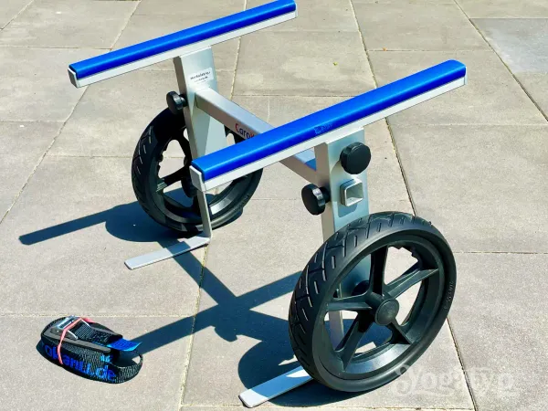 Ein leicht demontierbarer Bootswagen fürs Tandemkajak: Herkules Allround Slim